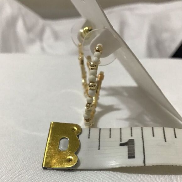 South Moon Under White Hoops Beads Pierced Earrings New With Tag - Picture 5 of 5